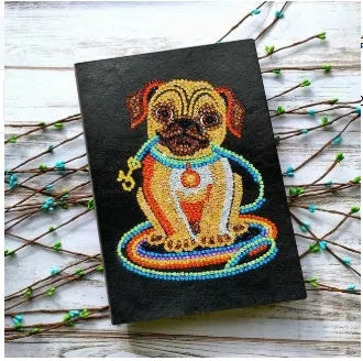 DIY diamond painting notebook A5 with black card cover and blank pages