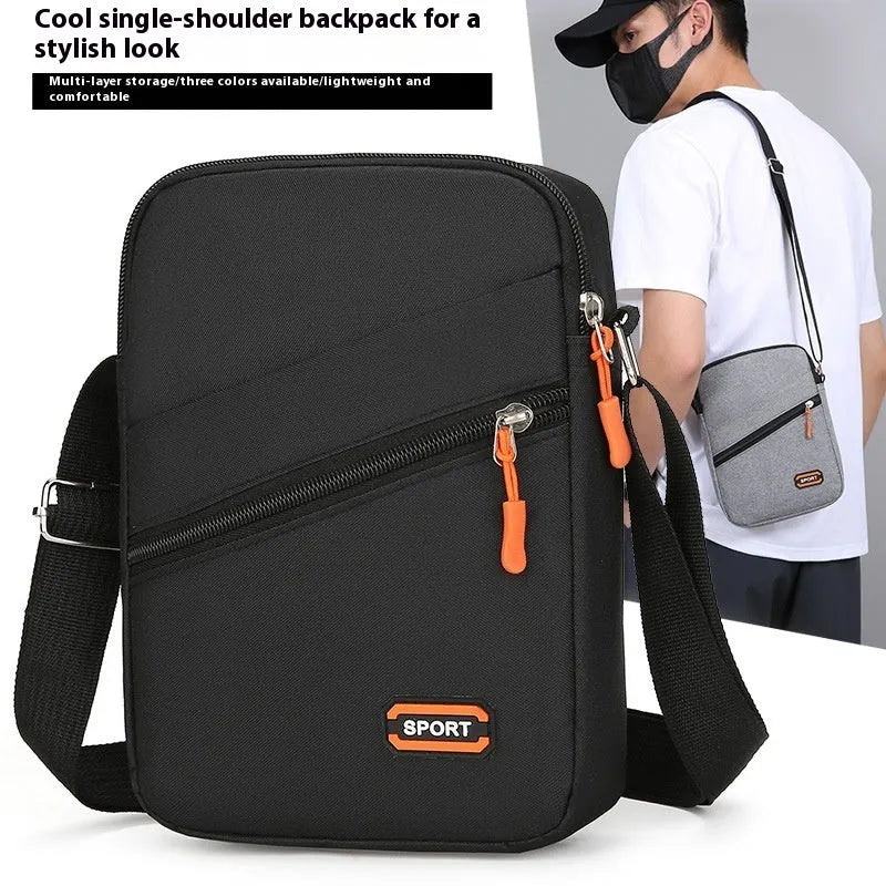 Oxford cloth crossbody commuter bag in urban simplicity style with contrast colour detailing