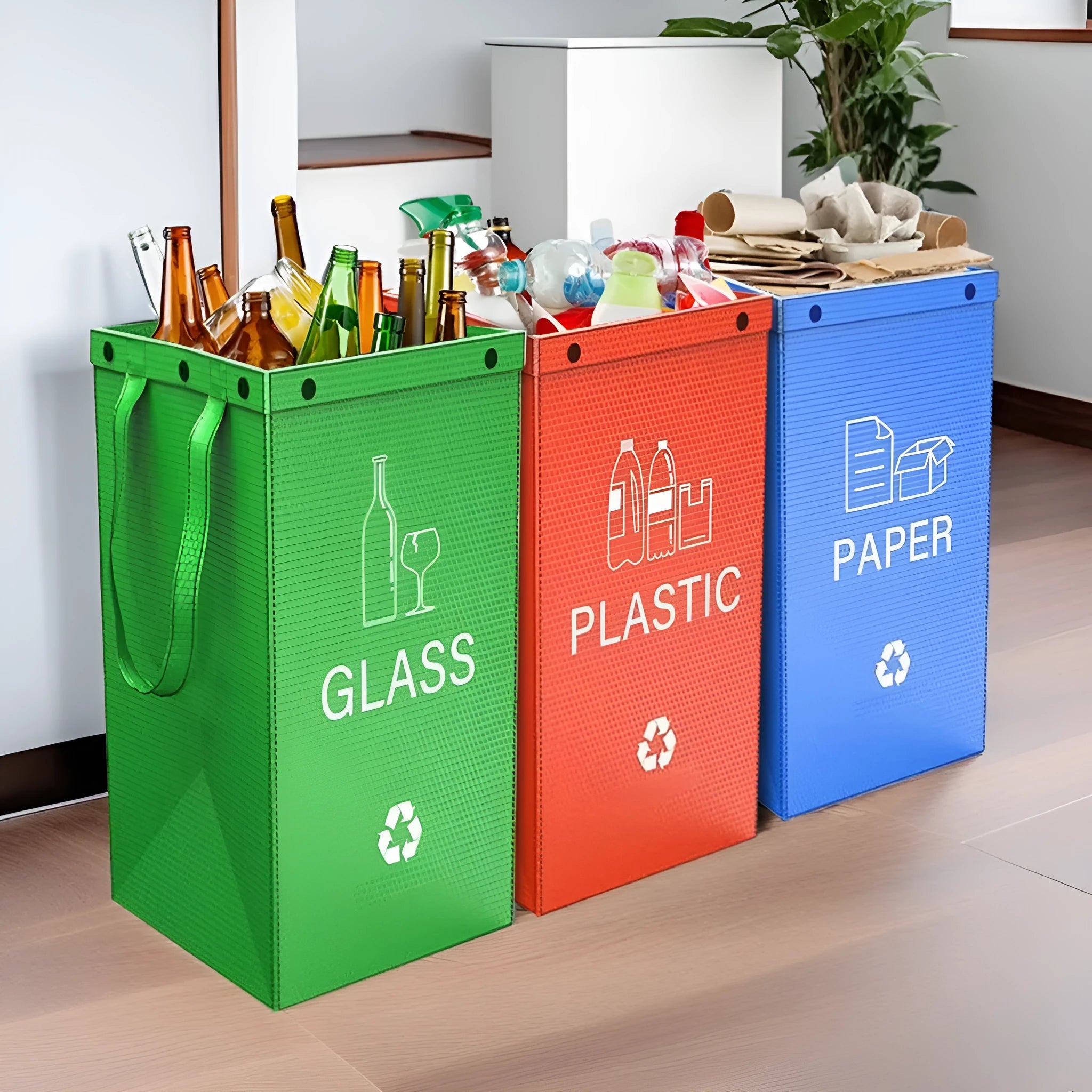 40-litre rectangular waterproof PP plastic clean bag for garbage classification in assorted colours