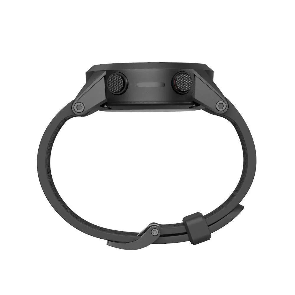 26mm silicone sports watch strap for Jiaming watches in eight colour options on a white background.