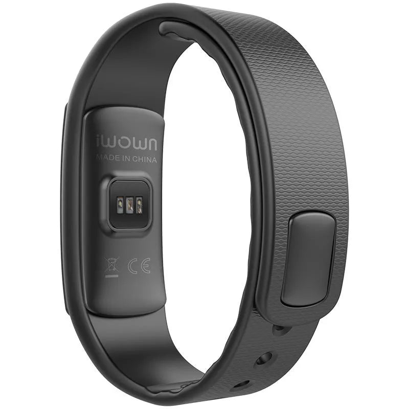 I6 smart sports bracelet with black TPU wristband and 0.96-inch colour touchscreen display
