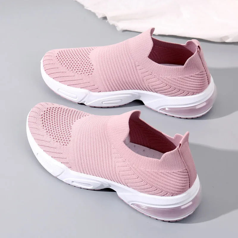 Slip-on breathable lightweight lazy sock shoes in 2205 Black with mesh lining and PVC sole