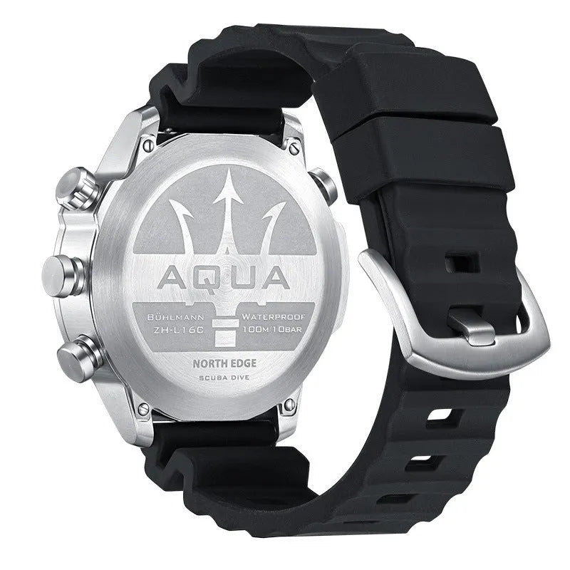 Outdoor sports smart watch with 1.46 inch screen and altitude air pressure monitor on black dial