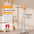 Vertical boxing reaction speed ball set with gray PU gloves on floor for children and adults