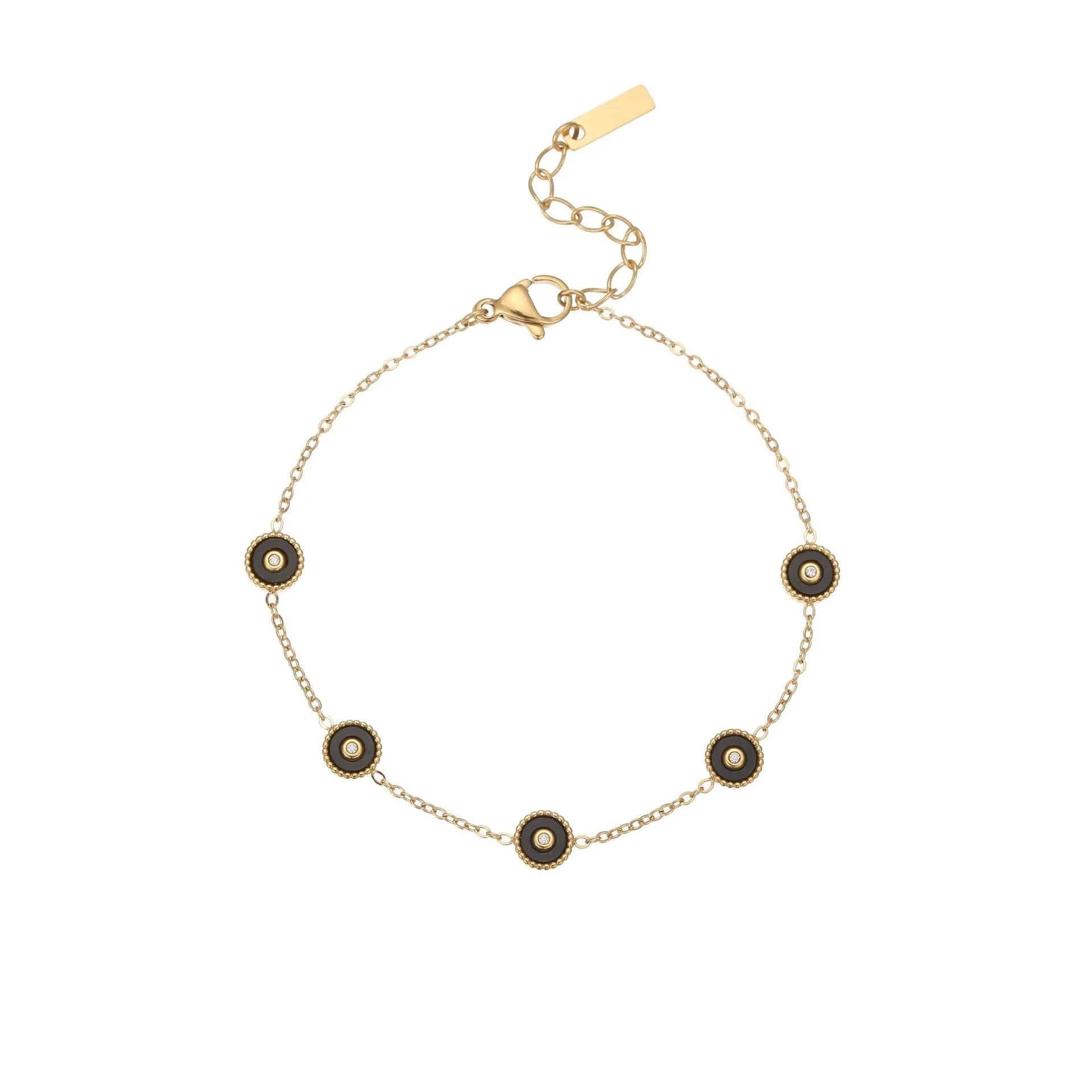 Geometric stainless steel bracelet with 18K gold plating for women's jewellery