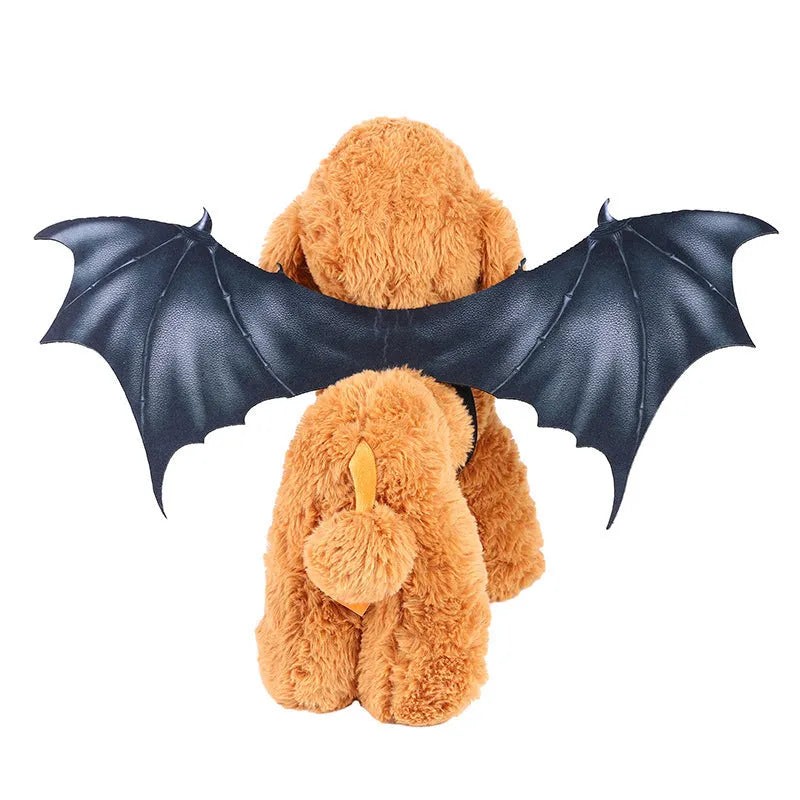 Black cloth bat wings for pets in three sizes for Halloween costumes