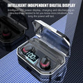 Black X10 Bluetooth wireless earbuds with compact rectangular charging case.