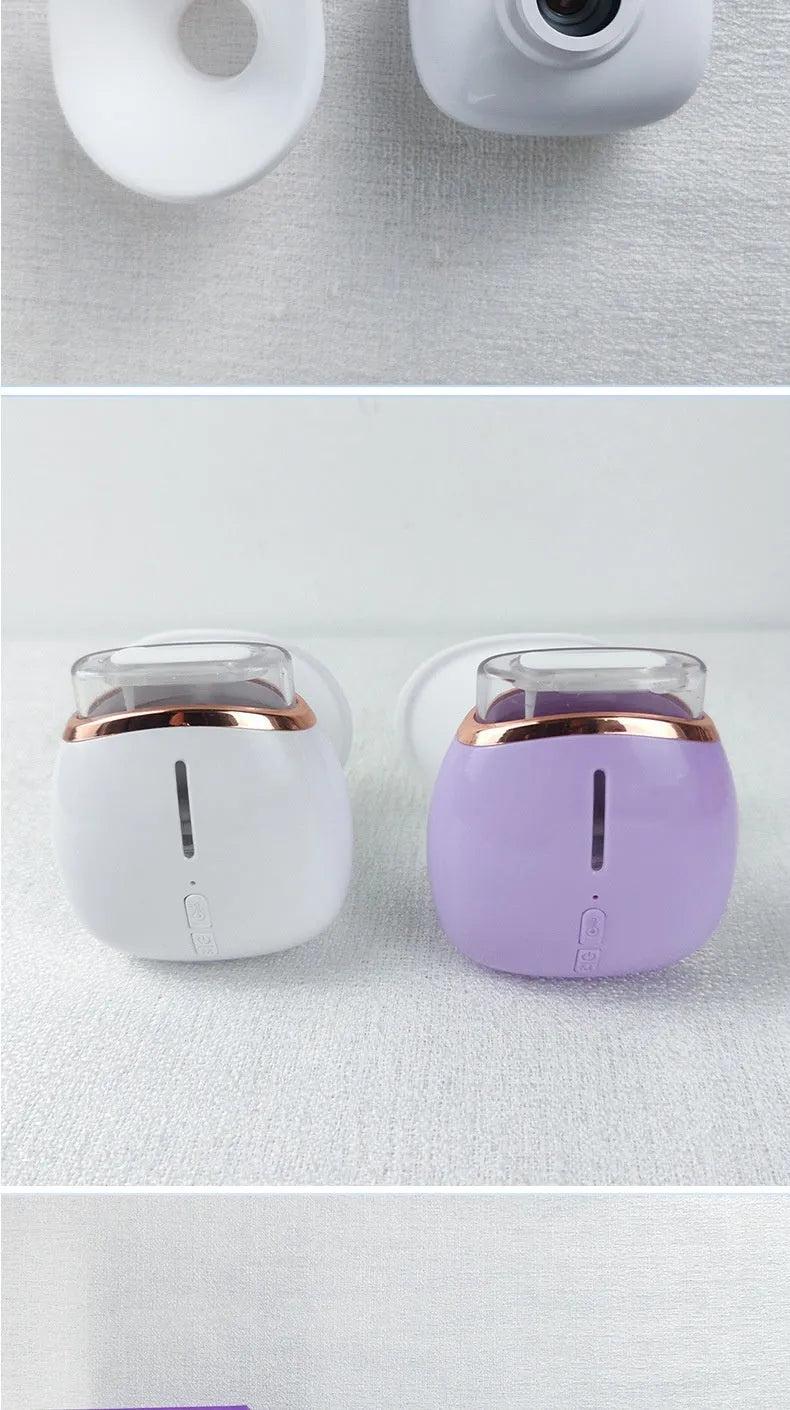 Purple and white household eye humidifier with lithium battery and USB charging cable