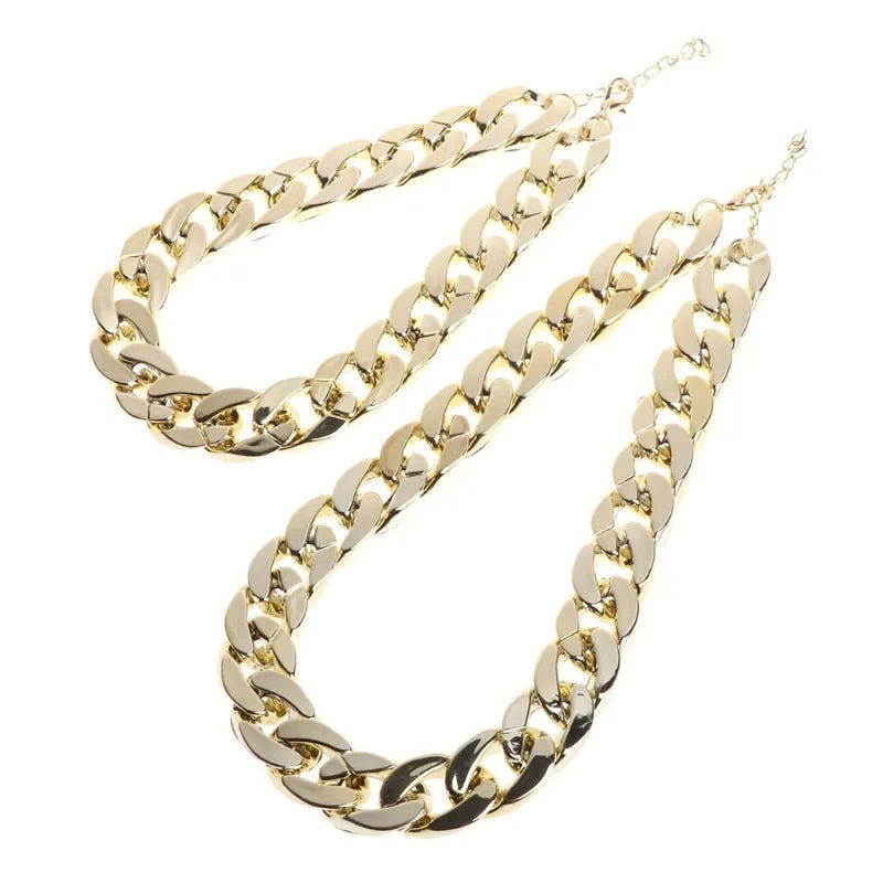 Thick gold plated plastic pet necklace safety collar for puppy dogs hiphop style 36cm 45cm