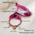 Love pendant necklace and bracelet set with geometric design in 18K electroplated stainless steel