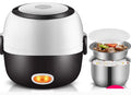 Black electric heating lunch box with USB power connector and stacking container design