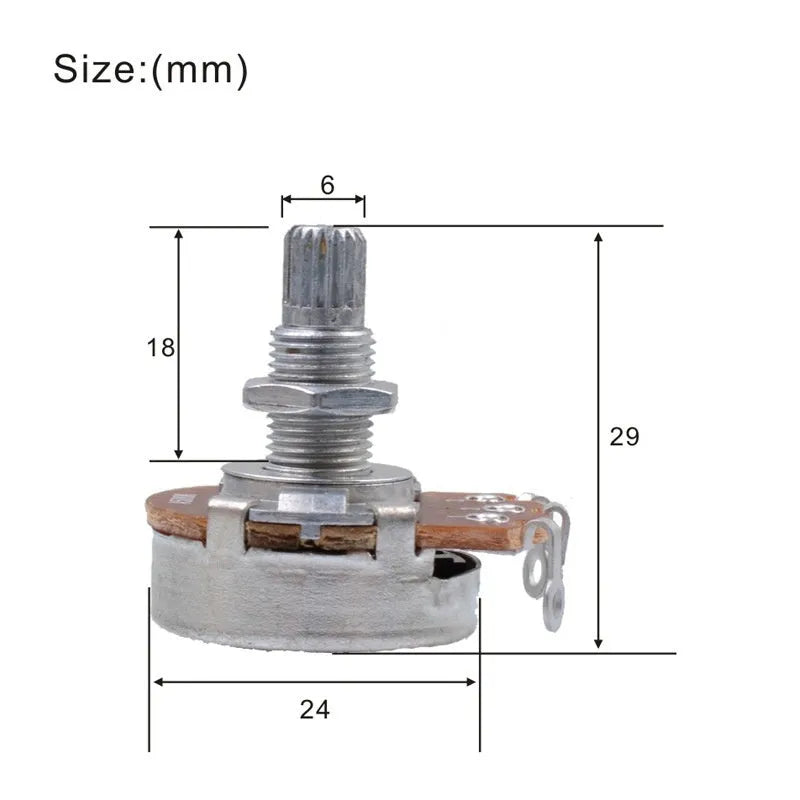 Metal electric guitar potentiometer knob replacement part for tone and volume controls