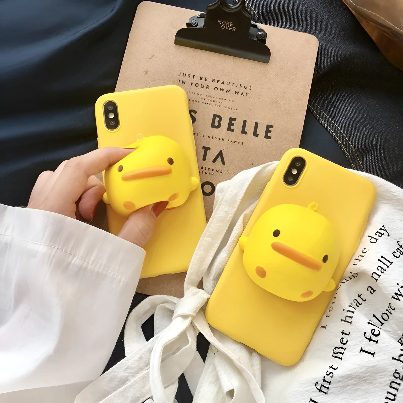 Yellow stereo squeeze TPU phone case for Samsung Galaxy showing flexible protective cover