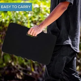 Blue Eva foam garden kneeler pad on grass, measuring 45cm long, for knee protection.