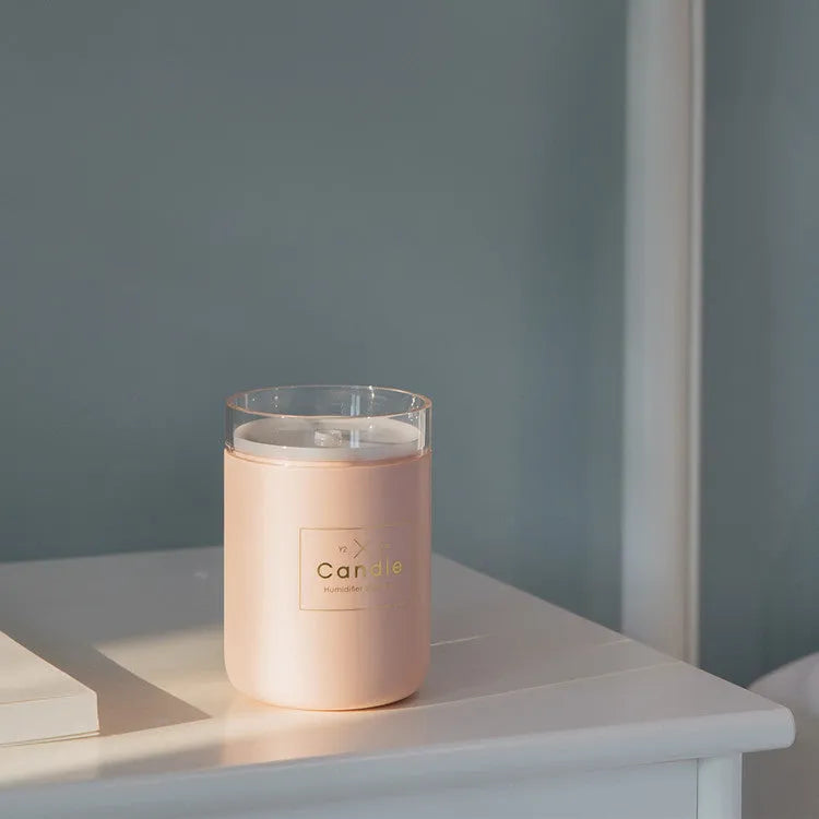 Mini USB humidifier diffuser with 260ml tank, night light, in fresh green colour
