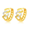 Geometric hollow out gold electroplated earrings with separate ear clip design