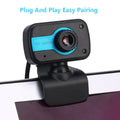 Mini driverless video camera with 12MP HD sensor, 360 degree rotation, and manual focus in blue