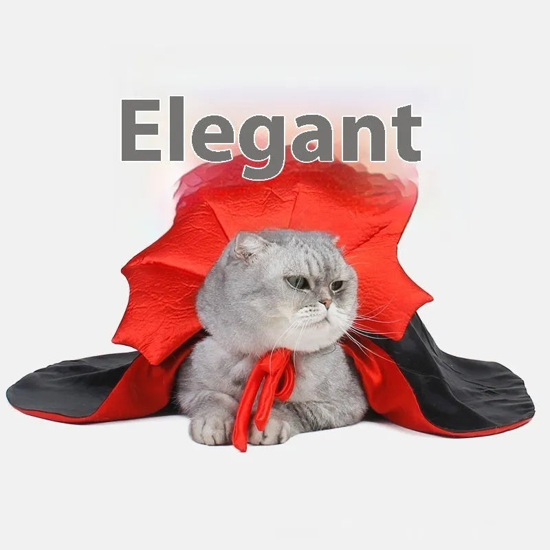 Black and red Halloween costume for pet cat or dog with European American style design