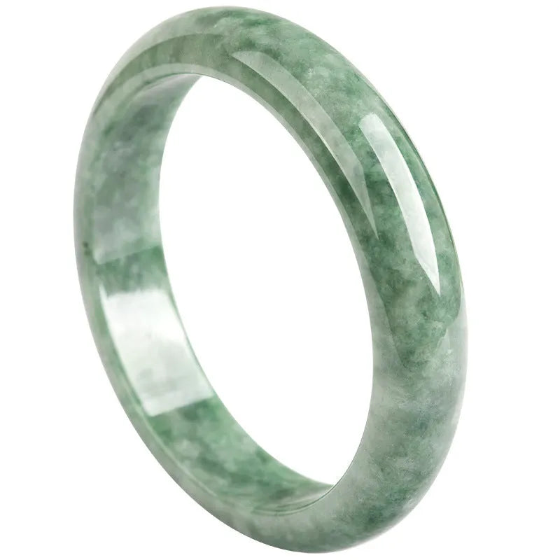 Natural emerald bean green ring bracelet for women simple style with certificate and gift box