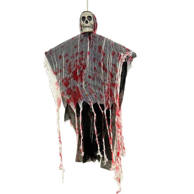 Halloween blood-dyed luminous skull hanging ghost plastic decoration for outdoor and indoor display