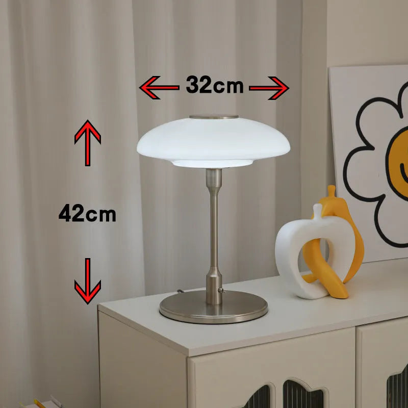 Vintage nickel-plated bedside lamp with Korean styling in golden white colour option