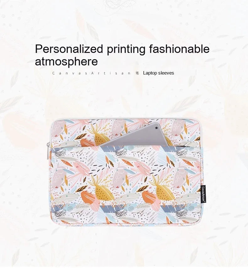 White waterproof PU leather laptop inner bag for 14-inch devices on a plain background.
