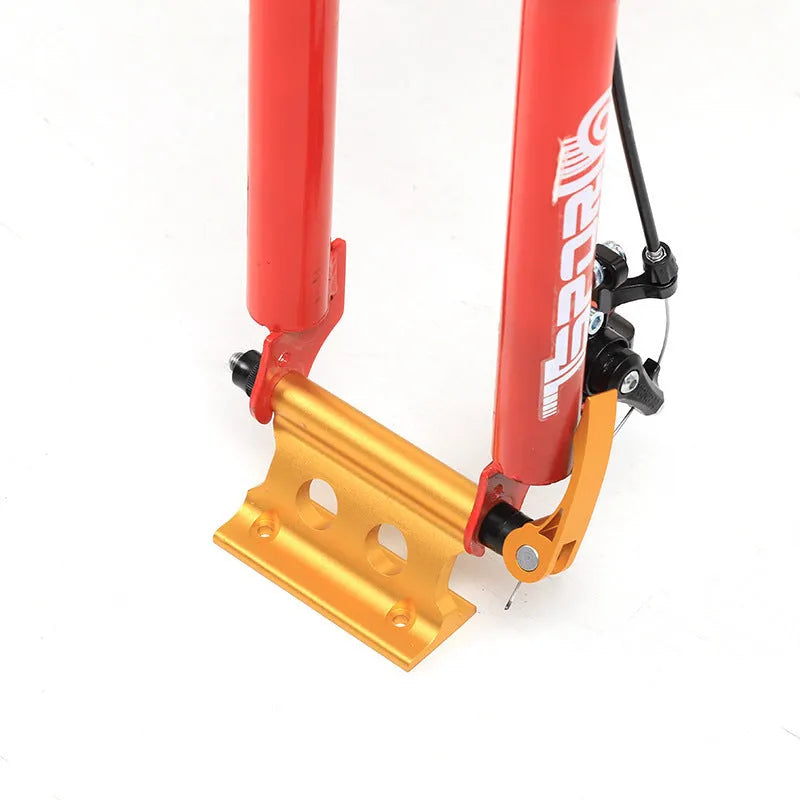 Silver metal bicycle front fork quick release fixing clip with adjustment mechanism