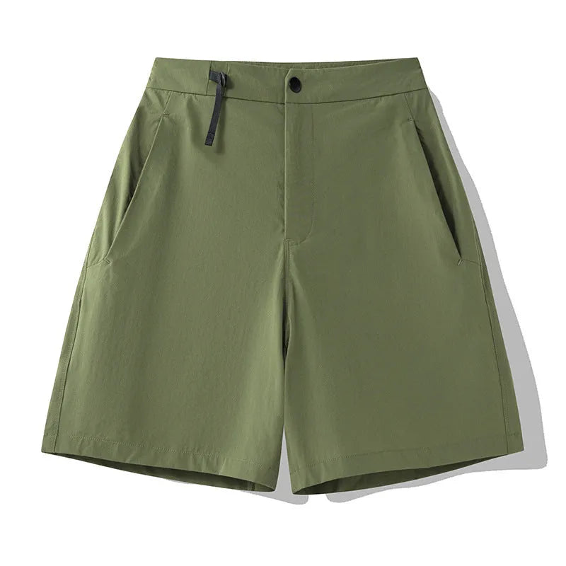 Men's quick-drying sports shorts with 3D cutting in Army Green colour