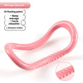 Yoga four piece set showing leg stretcher, yoga ring, foot pedal device and figure eight tension rope