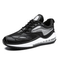 Men's casual shoes with air cushion soles in Space Black colour showing height increasing design