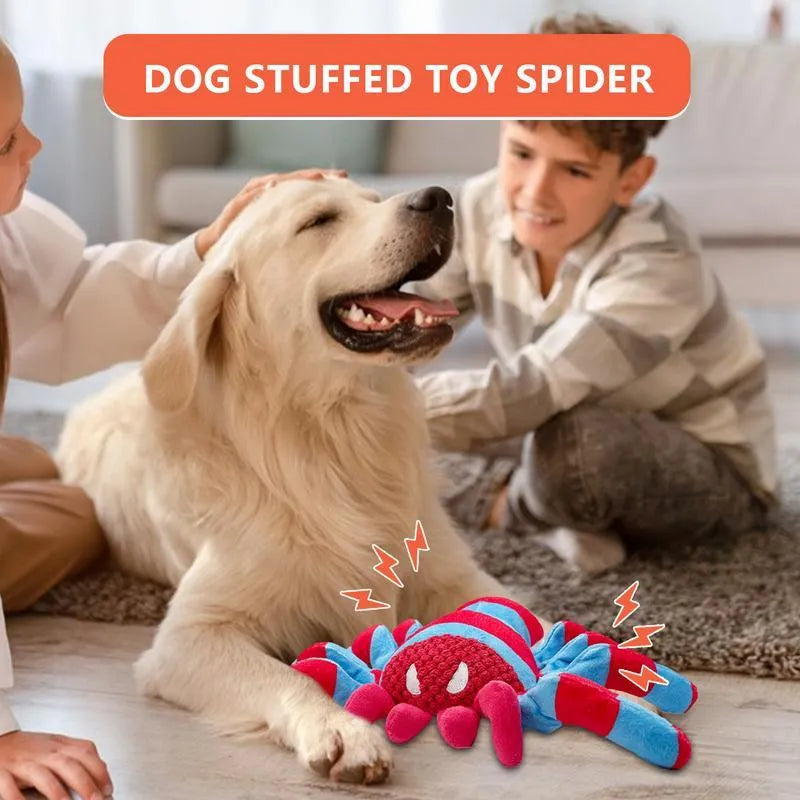 Red bite-resistant teddy dog toy for tooth cleaning interactive play