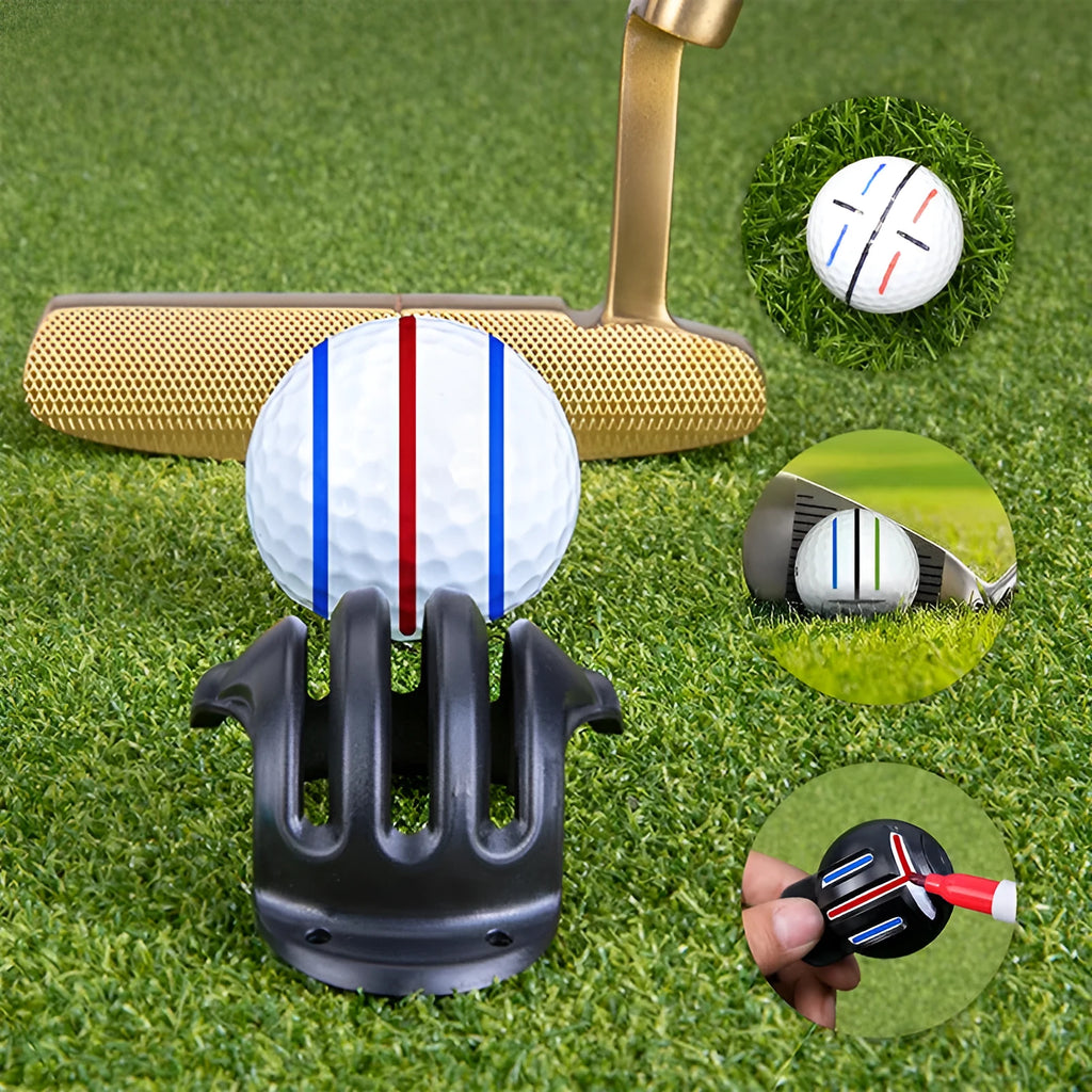 Golf putting alignment tool set with four plastic scriber markers and one drawing pen