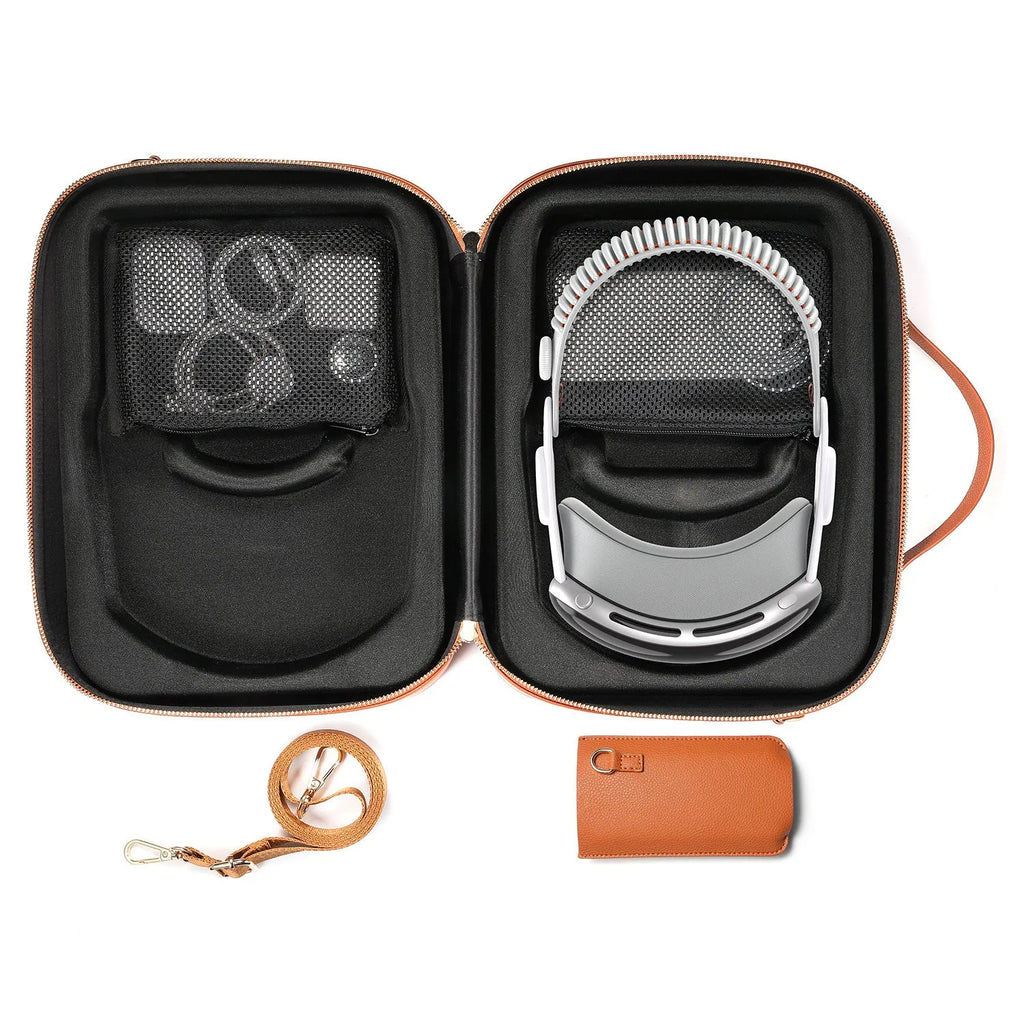 Black superfiber MR storage box for Apple Vision Pro headset measuring 32.5x24.5x11.5cm