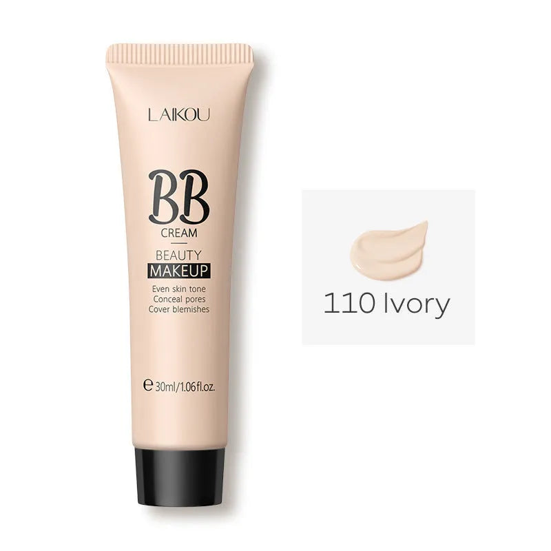30ml tube of BB cream makeup in nine shades from ivory white to brown