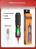 Portable high-sensitivity zero line detection pen with LCD display, 12V~300V range, black plastic housing