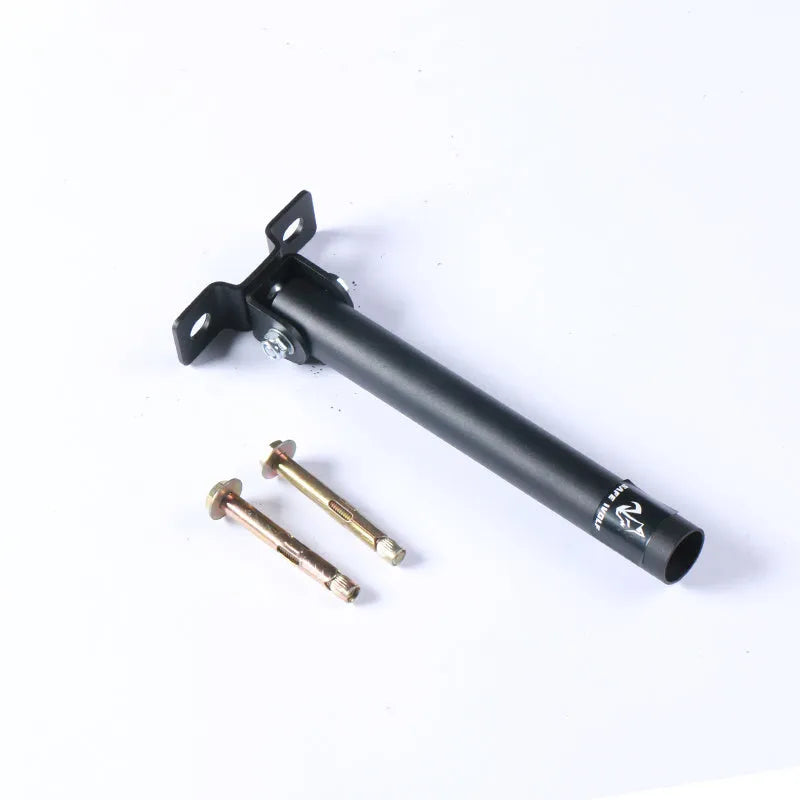Steel wall-mounted rack for storing 25 barbell rods or gun barrels