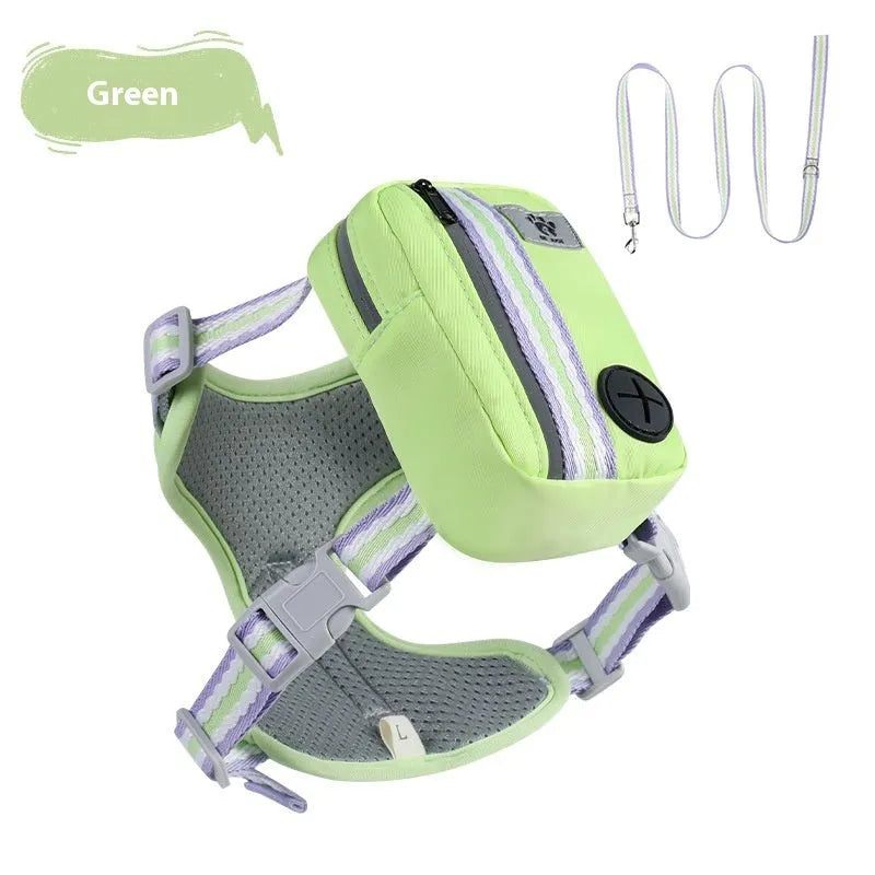 Explosion-proof anti-strangulation pet harness with 1.5m rope in Oxford cloth