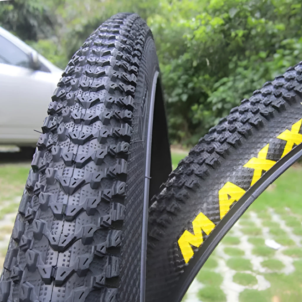 Mountain bike ultralight puncture proof tyre shown in black with white label sidewall option.
