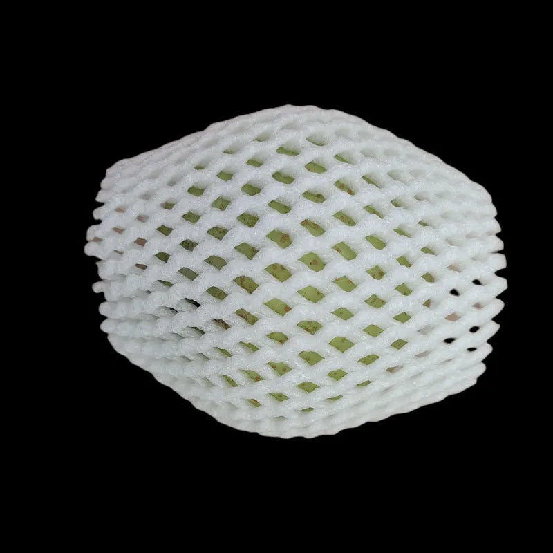 White foam fruit net protective cover for produce cushioning and shockproof packaging