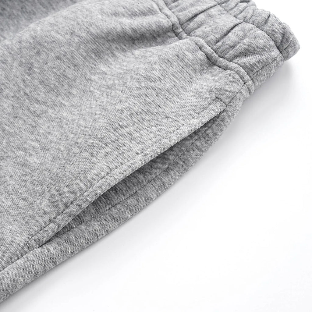 Solid colour straight loose wide-leg cotton trousers for men, mid waist, black and grey options