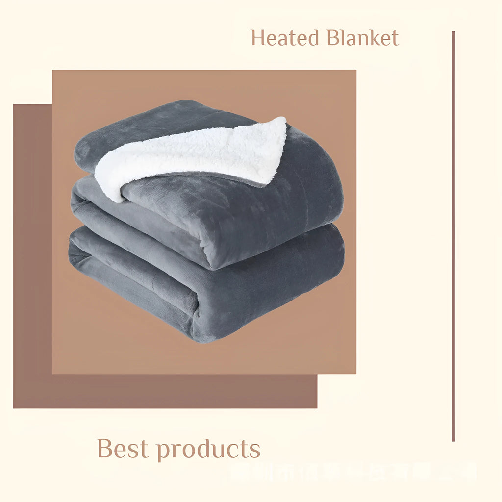 Grey USB electric heating blanket with intelligent temperature control measuring 70x100cm