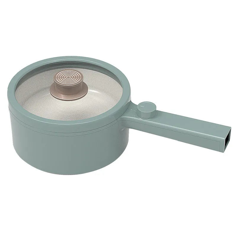 White multi-function electric pot 600W with plastic body and food-grade PP inner pot, compact dormitory cooker