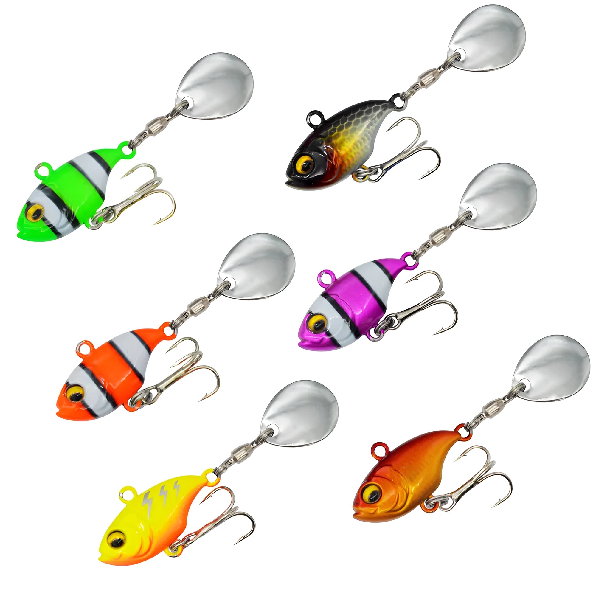 Metal sea fishing iron plate lure with rotating sequins in gold colour.