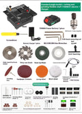 Lithium-ion battery desktop saw with 5-inch blade and metal construction for DIY projects