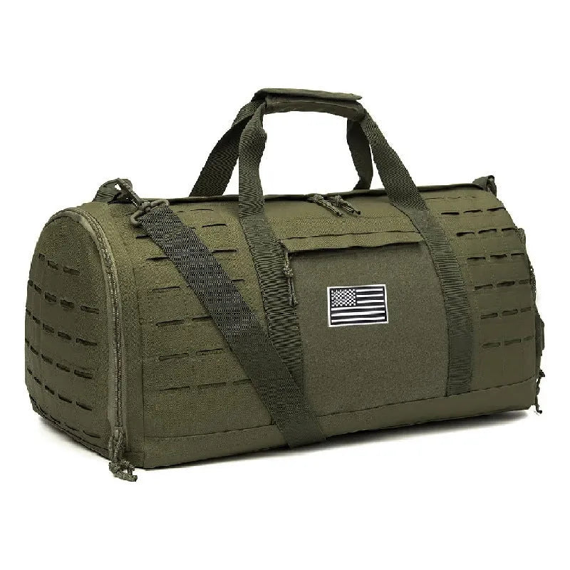 Men's khaki waterproof sports fitness handbag with air pillow belt system