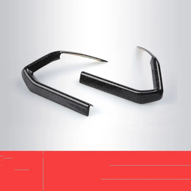 Pair of black ABS carbon fiber style steering wheel frames for interior decoration