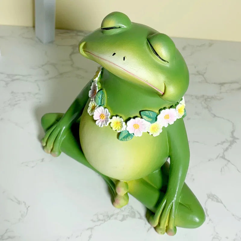 Magic Yoga Frog European style home ornament in RDW123 colour on display surface