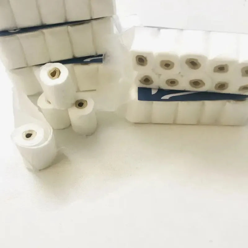 Miniature paper simulated tissue roll model measuring 30x15x80mm for children's pretend play.