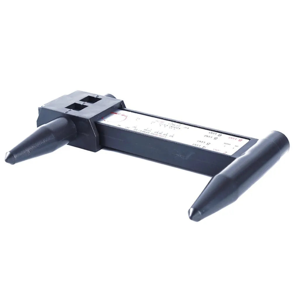 Plastic electronic digital caliper for measuring hole centre distances up to 180mm.