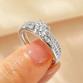 Women's geometric copper zircon ring collection showing heart, split-arm, and star designs
